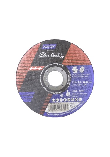 Norton StarLine Metal Kesici Disk 115 x 1.0 x 22.23 MM - 25 Adet