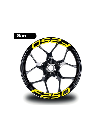 Bajaj F250 Jant İçi Yazı Sticker Modeli Sarı