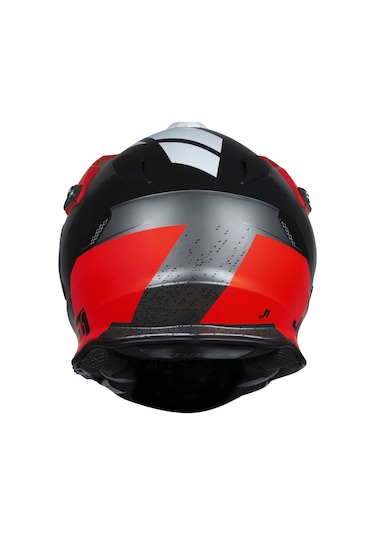 Just1 J34 Pro Outer Space Kapalı Motosiklet Kaskı Siyah Kırmızı Beyaz