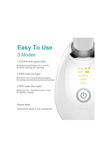 Ems Microcurrent Led Foton Terapi Titreşimli Yüz Masaj Aleti Beyaz