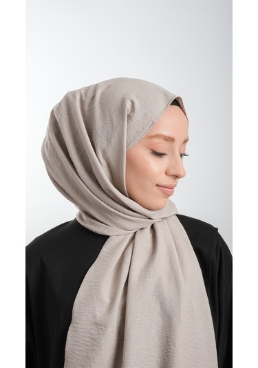 Hürrem Bone 202105_46 Pamuk Düz Klasik Caz Şal Taş Rengi