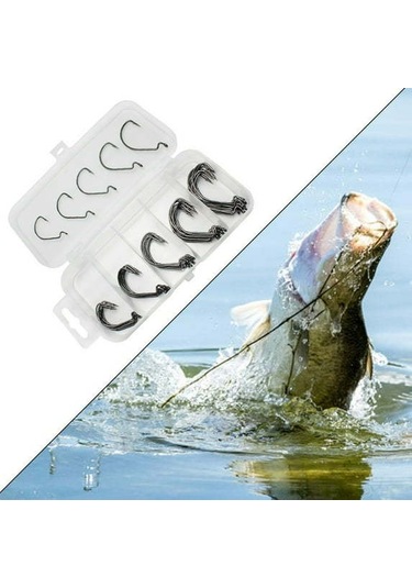 Xindoker 50 Adet Krank Kanca Seti - 2 ,1 ,1/0 ,2/0 ,3/0 Boyutları - Plastik Kutuda