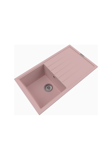 Polex Cristalüx Granit Evye P-03 Pembe Tezgah Altı Ve Tezgah Üstü Mutfak Evyesi 85x49.5 CM