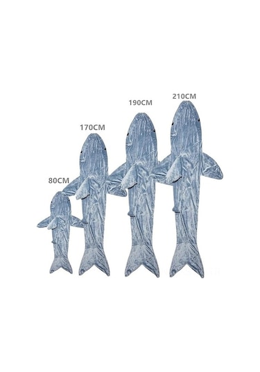 Pazly Shirin Köpekbalığı Battaniyesi - Sıcak Kapüşonlu Tulum, 210cm Çok Renkli Yetişkin Erkek Uyku İçin Çok Renkli