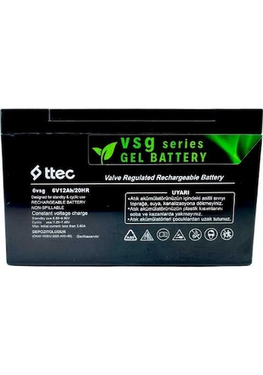 Ttec 6v 12ah Jel Akü Güvenli Ve Dayanıklı Oyuncak Pili