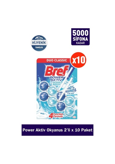 Bref Power Aktiv Katı Klozet Bloğu Okyanus 10 x 2li