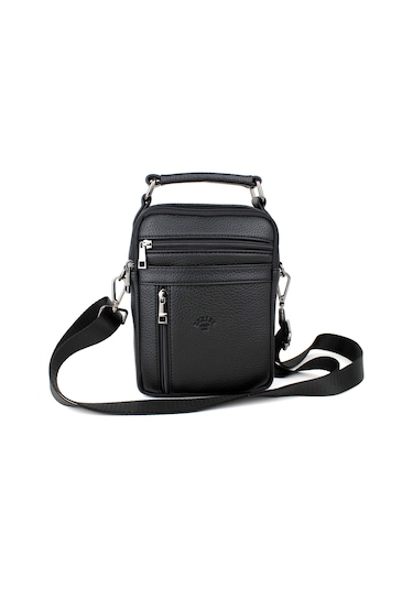 Erkek Omuz Askılı Çok Bölmeli El Ve Omuz Çantası Siyah