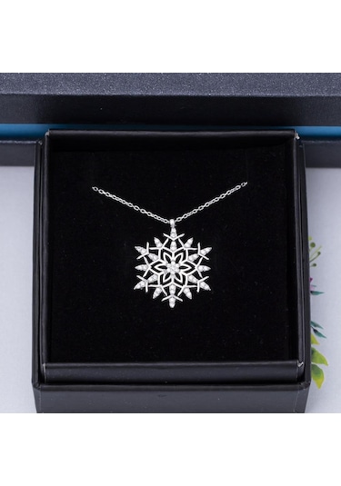 Kar Tanesi-lotus Model Zirkon Taşlı 925 Ayar Gümüş Kadın Kolye
