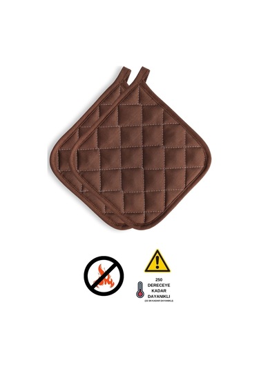 Yanmaz, Isıya Dayanıklı Fırın Tutacağı 2 Tutacak Kahverengi