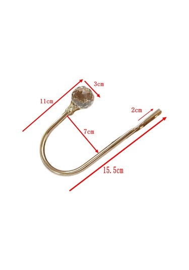 X Siyah Ağır Hizmet Tipi U Şeklinde Metal Perde Tutucular Şeffaf Kristal Top İle Perde Bağları Perdeler İçin Geri Çekilebilir Perde Tutucular Diğer