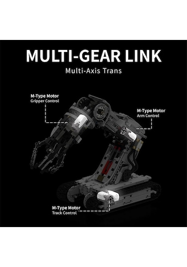 Arm Robot Kol Yapı Kiti 1468 Parça Uzaktan Kumandalı 4 Motorlu Paletli Stem Eğitim Seti