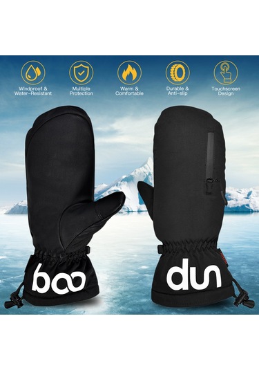 Kış Kayak Kar Eldivenleri Kadınlar Erkekler Suya Dayanıklı Dokunmatik Ekran Sıcak Eldivenler Kayak Ve Kar Sörfü Açık Sporlar İçin Gri