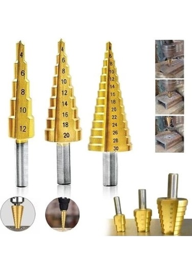 Kademeli Matkap Ucu Sac Delme Panç Seti Renk