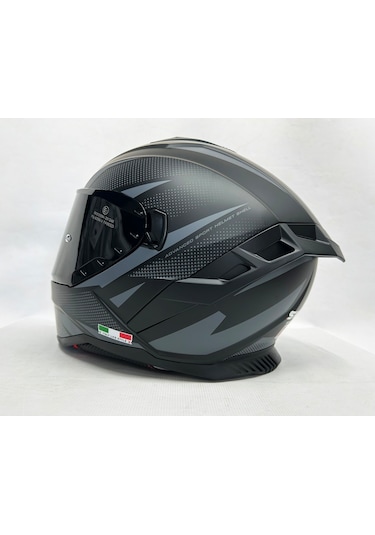 Sway Sw 867 Asphalt Black Grey Siyah Vizörlü Iç Vizörlü Kapalı Kask