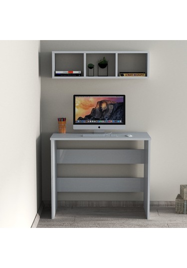 Tanmob Çalışma Masası Raflı Beyaz - Clm0201