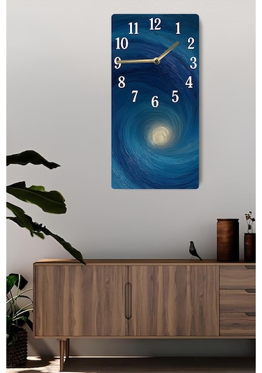 Uv Baskı Mdf Tablo Saat 30x60 Cm Dekoratif Tasarım Usd247 Ahşap Saat Usd247