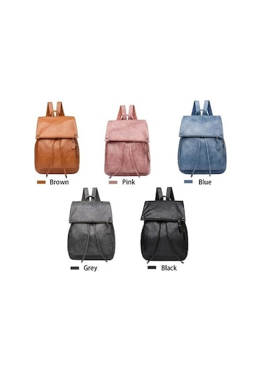 İpli Kadın Büyük Kapasiteli Sırt Çantası - Kahverengi Diğer