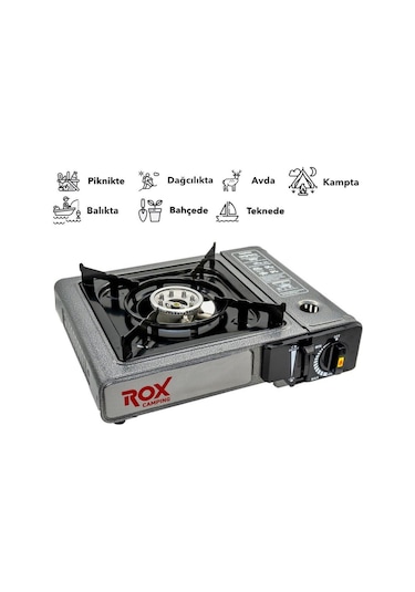 Rox Camping 0103 Tekli Portatif Kamp Ocak Ekstra Gaz  Girişli