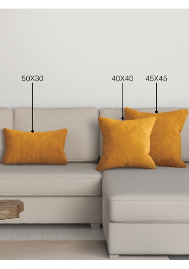 Br Perle Home Daily Series Safran Rengi Kırlent Yastık Kılıfı Safran