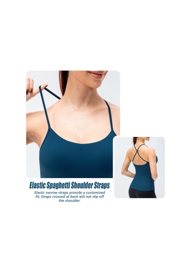 Jeemson Kadınlar İçin Sporcu Atlet - Çapraz Askılı, Kaymayan, Çıkarılabilir Göğüs Pedli SiYAH