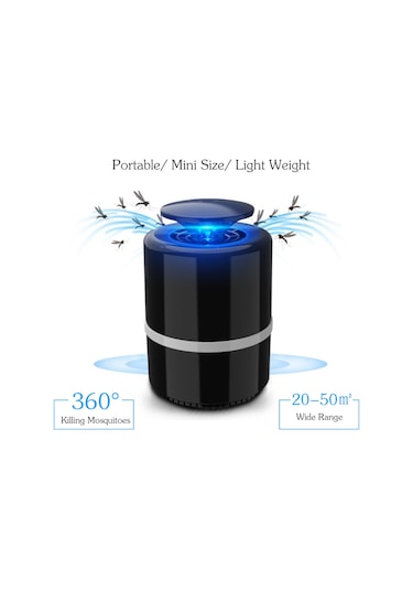 Teltree Usb Güçlü Uv Led Sivrisinek Öldürücü Lamba, Fotokatalitik Emiş Teknolojili, İç Ve Dış Mekan Kullanımı İçin Siyah