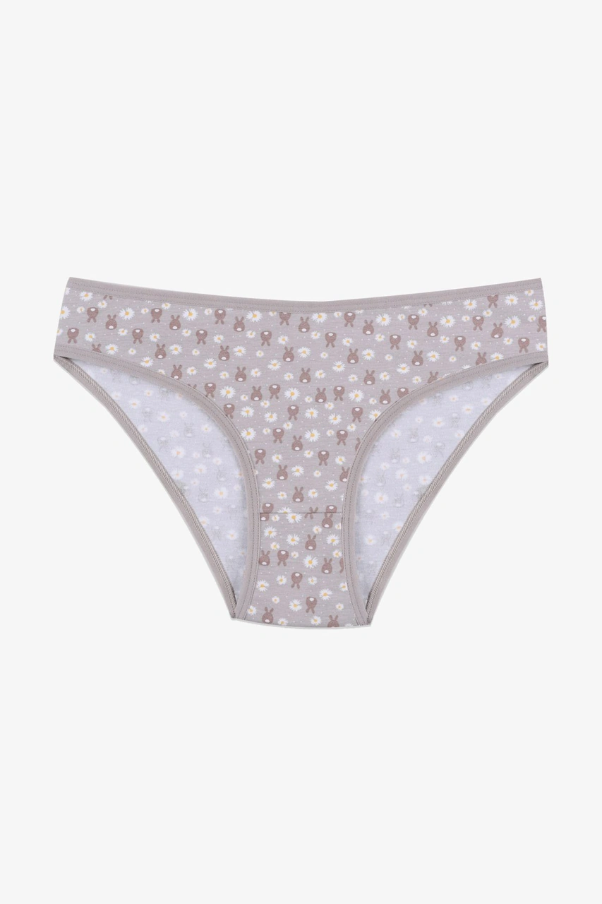 Kadın 3'lü Pamuklu Basic Külot 11040 Kahverengi - Ekru