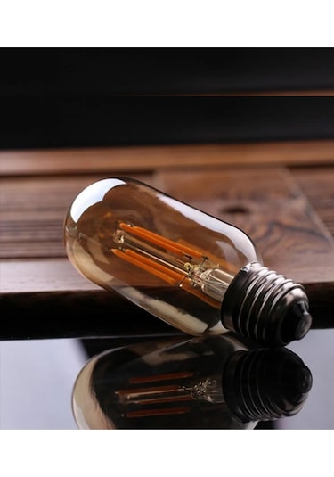 T45 Rustik Led Ampul 4w E27 Duy 2700k Amber Cam Dekoratif Vintage