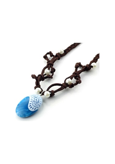 Doğal Taş Görünümlü Çok Şık Kadın Kolye Beyaz