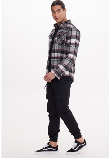 Calıfornıa Siyah-kırık Beyaz Basıc Gömlek Çok Renkli