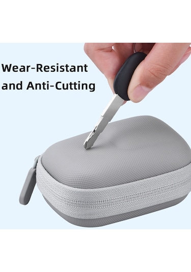 Butu Osmo Action / 3 / 4 / Gopro 9 / 10 / 11 Kamera İçin Brdrc Saklama Çantası Karabinalı Pu Deri Taşıma Çantası - Gri