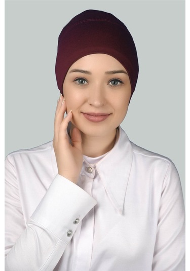 Altobeh Hazır Pratik Geçmeli Uzun Boru Tesettür Bonesi - Bordo