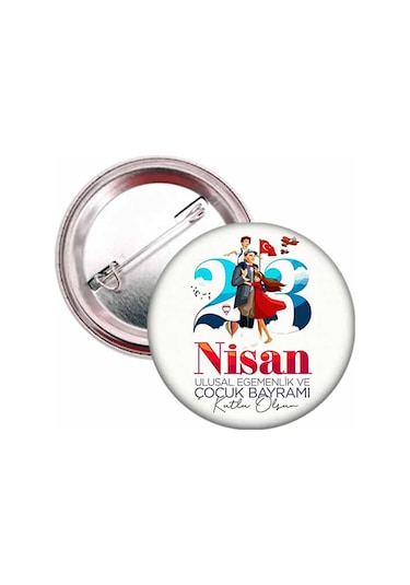 20 Adet - 23 Nisan Öğrenci Rozeti Model 4 Çok Renkli