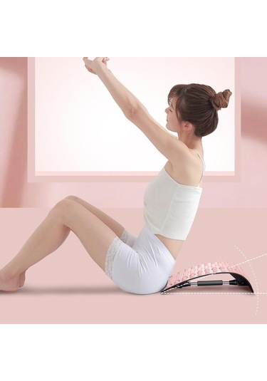 Homyl Sırt Gerdirici Ayarlanabilir Masaj Aleti Kas Eğitimi Yoga Pembe