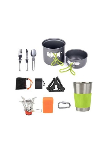 Createtech Taşınabilir Kamp Seti - Yürüyüş, Piknik Ve Pişirme Çözümleri Renkli Skycity 1-2 Kişilik Çok Renkli