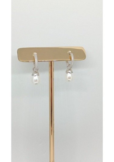 925 Ayar Gümüş İncili Halka Küpe Zarif Ve Şık Tasarım Gümüş