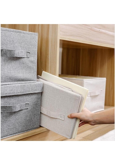 Suntek Giysi Yorgan Saklama Kutusu L Gri 6 Izgara Gri