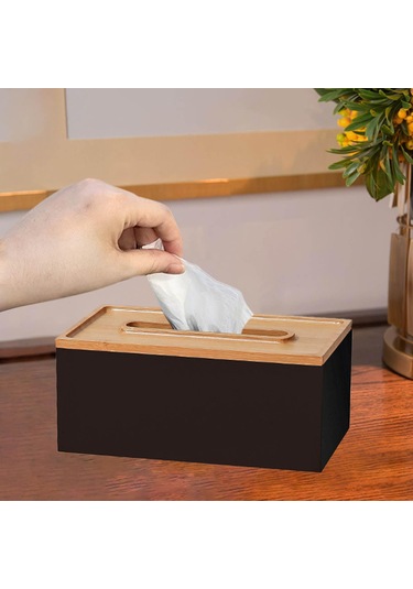 Homyl Mendil Tutucu Modern Dekorasyon Sehpa Için Kağıt Kutusu Siyah