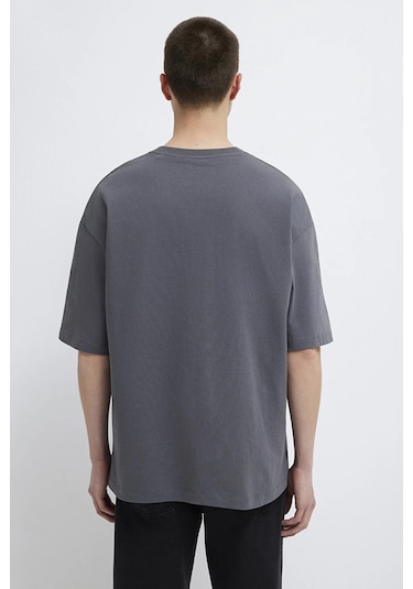 Mavi Erkek Oversize Bisiklet Yaka Basic T-shirt M0613188 Gri Gri