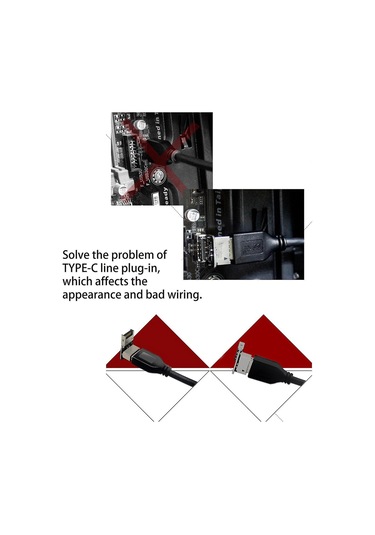 Xiyyadms Type-e Arayüzlü 90 Derece Dirsek, Usb 3.1 10gbps Hızlı Veri Transferi, Bilgisayar Ana Kartı Usb-c Bağlantı Sorunu Çözücü Ph74-b/ph74-a Seçenekli