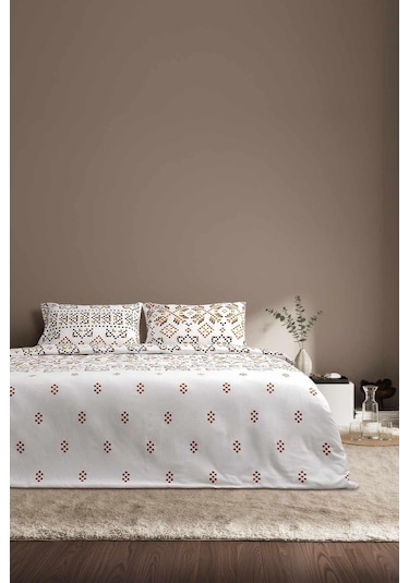 Cotton Collection Kışlık Pazen Tek Kişilik Nevresim Seti Boho Pearl Renkli