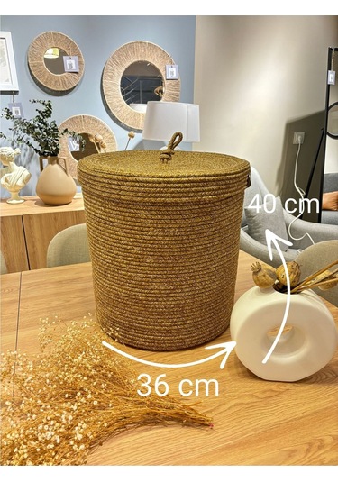 Victor Çok Amaçlı Düzenleyici Kapaklı Sepet,kapaklı Saksılık, Kapaklı Organizer 36x40 - Büyük Boy Hasır