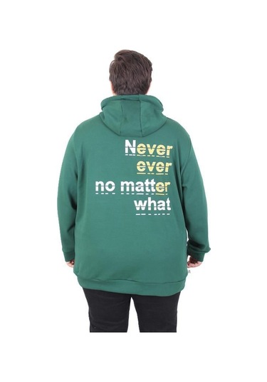 Starbattal Büyük Beden Kapüşonlu Sweat Double Face Never 25706 Neftı Neftı