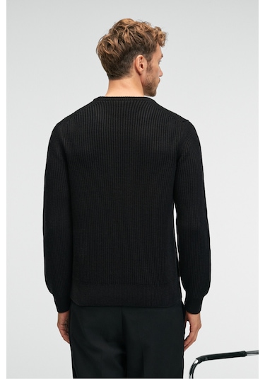 CABLIN Erkek Yuvarlak Yaka Regular Fit Triko Siyah Kazak