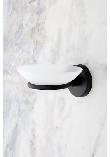 Lotus Mat Siyah Eko Sabunluk Plastik Tabak İster Yapıştır İster Montajla Ecosiyah855