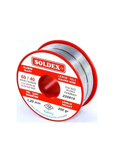Büro Ev Hobi İş Atölyesi İçin 200gr 1,2mm 60-40 Lehim Teli