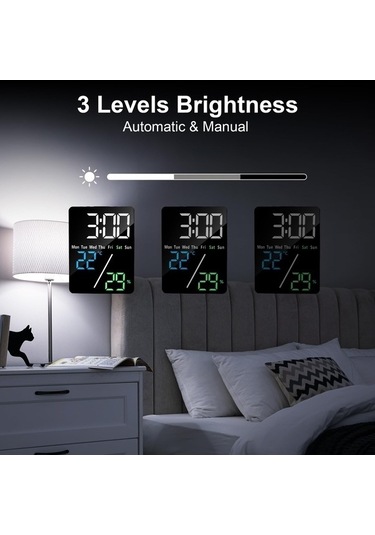 Trendooze Saat, Model Masa Led Küçük Dijital Cm Çift Çalar Başucu, Alarmlı 14,5 Ct