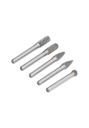 Lemestar 5 Adet Çift Desen Tungsten Çelik Taşlama Ucu - Ahşap Ve Plastik İçin Yontma, Oymak, Freze 6x8mm Pe Paketli