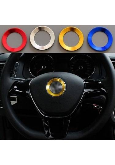 Novahub Altın 1 Araba Direksiyon Amblem Halkası 3d Metal Çıkartmalar - Styling Aksesuarı Altın