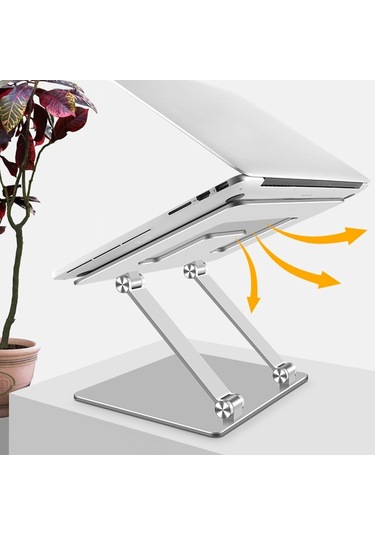 L301 Alüminyum Alaşımlı Katlanabilir Bilgisayar Sehpası Dizüstü Bilgisayar Sehpası Yükseltici Tutucu Dizüstü Sehpası Gri