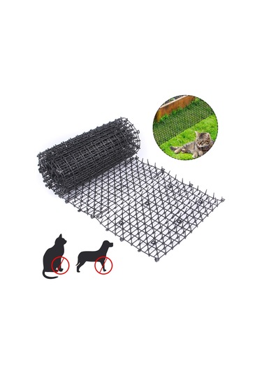 Sones L 400x28cm B21307 Bahçe Çiçek Anti-kedi Ağı Plastik Dikenli Ped Sürücü Kedi Ağı